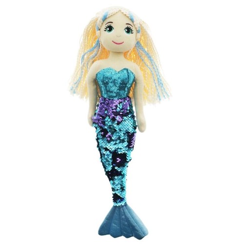Muñeca Sirena Azul Juguete de Peluche Suave Lucy 17"/45 cm Criaturas Míticas - Imagen 3 de 3