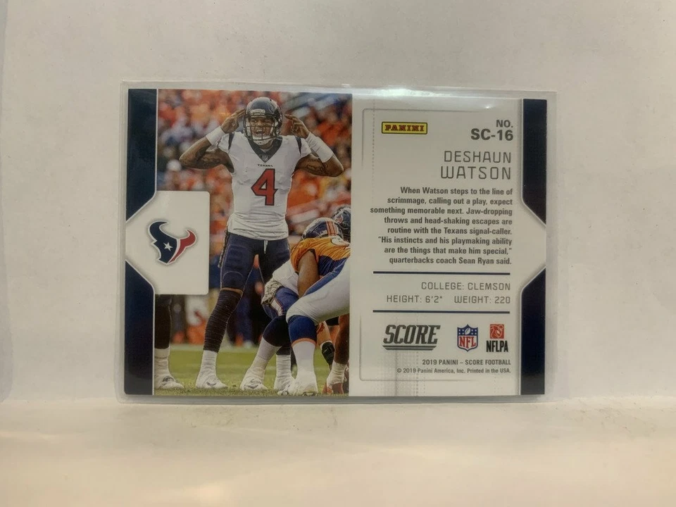 #SC-16 Deshaun Watson Houston Texans 2019 Score Football Card MD - Image 2 of 2