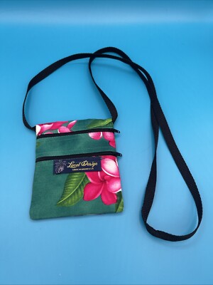 LOCAL DESIGN Made in Hawaii Crossbody 5L''x6H'' 2 Zipper Pocket Bag