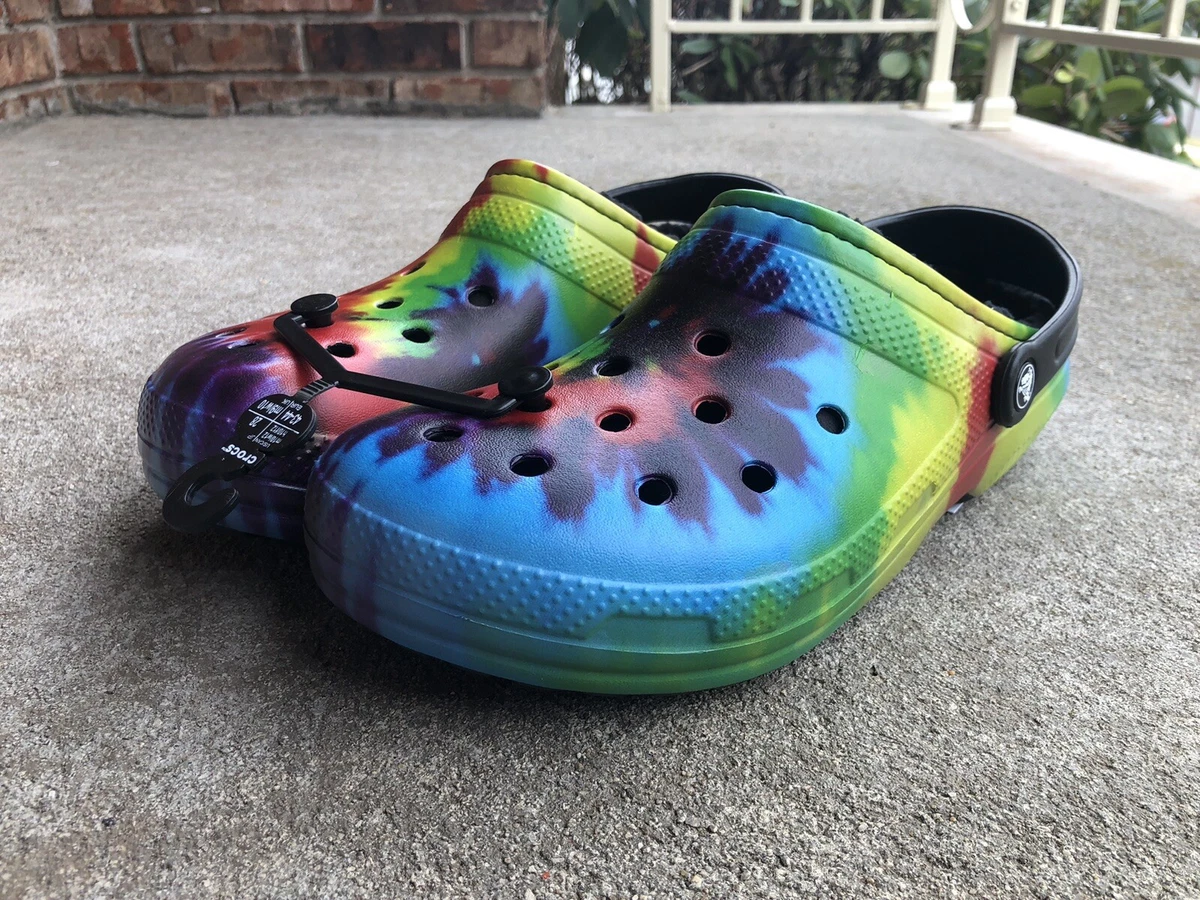 Crocs men's and women's classic tie dye lined online clog