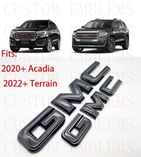 Front & Rear GMC Gloss Black OVERLAY Emblem Badge Fit GMC Acadia Terrain