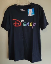 Old Navy Unisex Kids 10-12 LARGE Short Sleeve DISNEY Logo Tee T-Shirt #31823