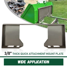 3/8" Thick Steel Quick Tach Cut Out Attachment Mount Plate Skid Steer Adapter