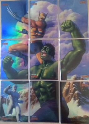 2023 Fleer Ultra Marvel Wolverine Hulk  9-card puzzle set Greg Hildebrandt 3x3