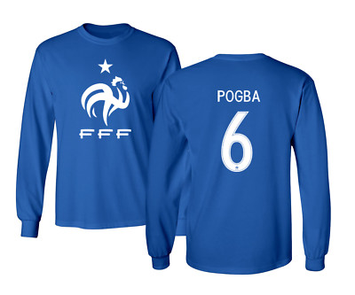 Paul Pogba Long Sleeve Jersey France 2018 Soccer #6 Paul POGBA