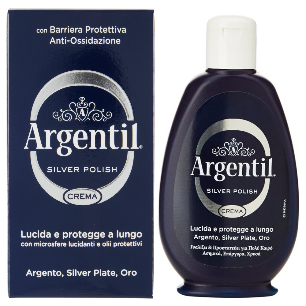 3 pz Argentil Silver Polish Crema detergente Lucida pulizia argento 150ml - Immagine 2