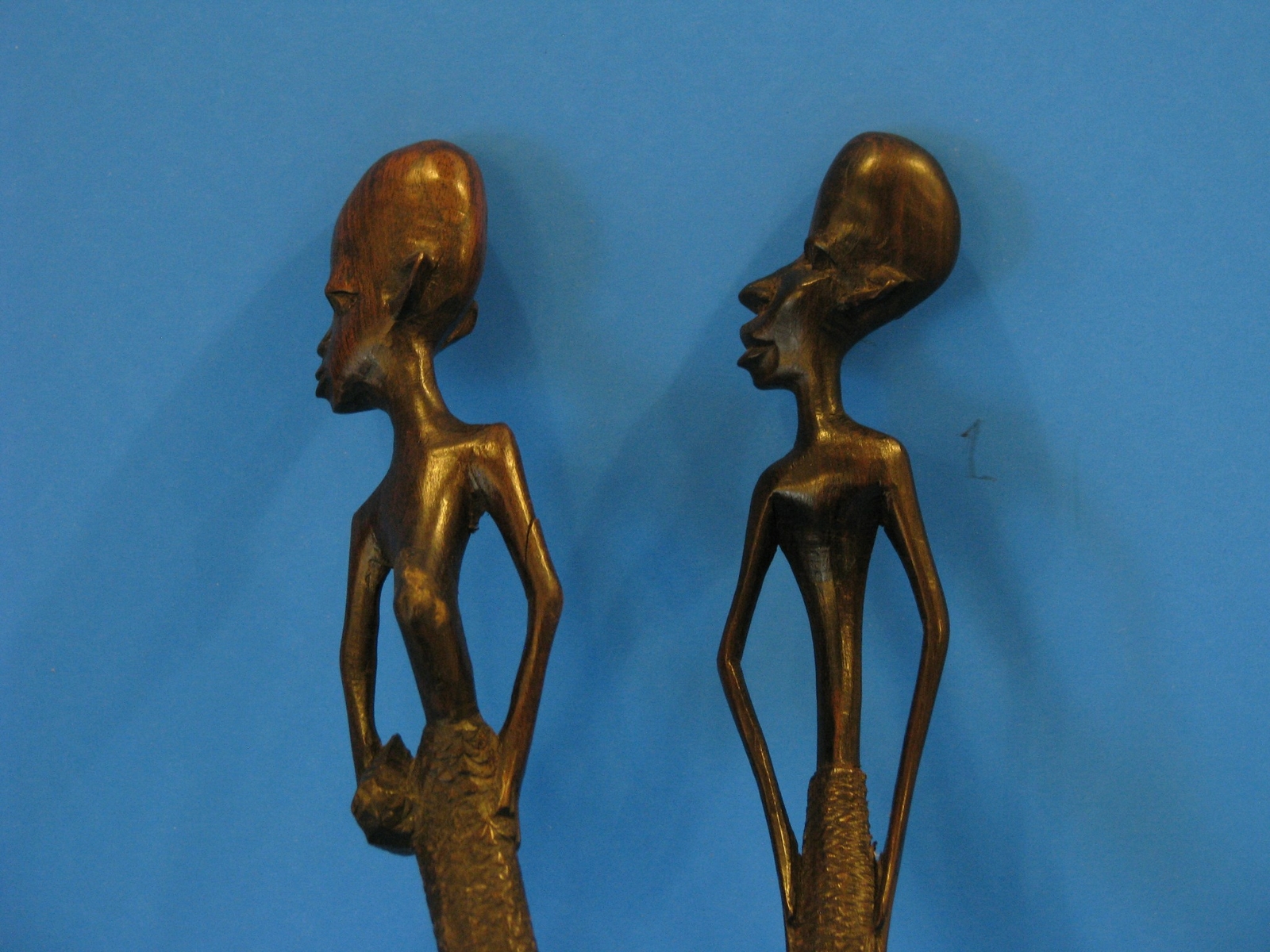 African Carved wood Statues fertility couple Man and pregnant woman art ...