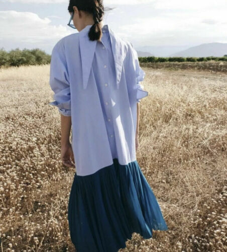 Phoebe Philo Blue pleated Shirt dress 