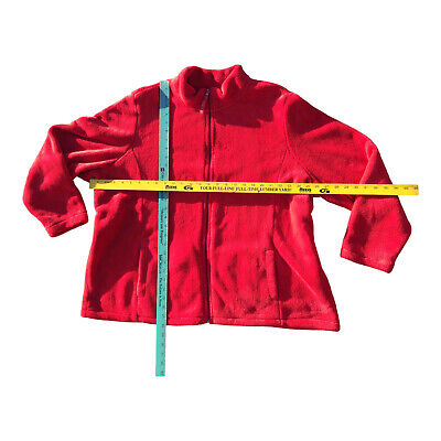 Mountain Lake Women's Solid Red 3X Fluffy Fleece Full Zip Winter