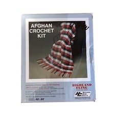 Vintage National Yarn Crafts Afghan Crochet Kit Granny 40x60" New