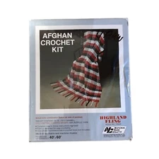 Vintage National Yarn Crafts Afghan Crochet Kit Granny 40x60" New