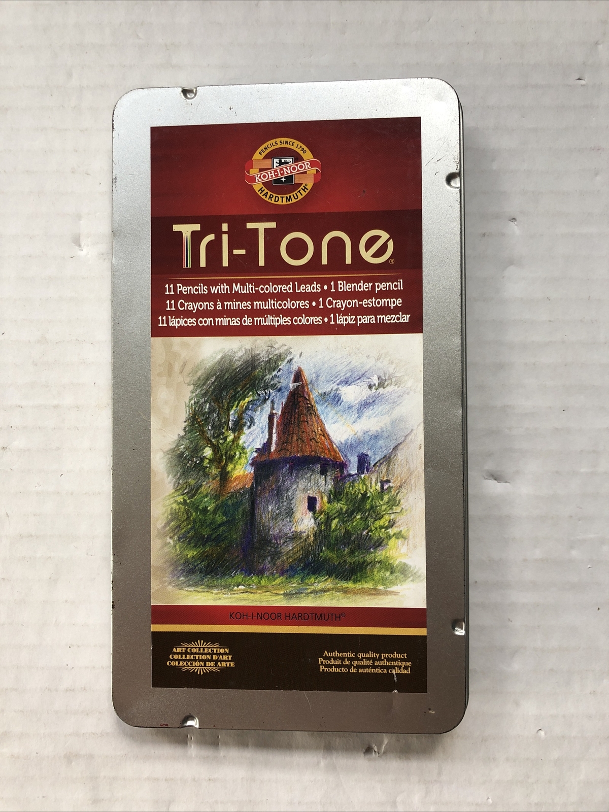 Koh-I-Noor Tri-Tone Multi Colored Leads 11 Pencil Crayons 1 