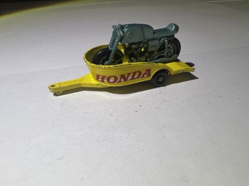 Vintage Lesney Matchbox Series No. 38 Honda Motorcycle Trailer