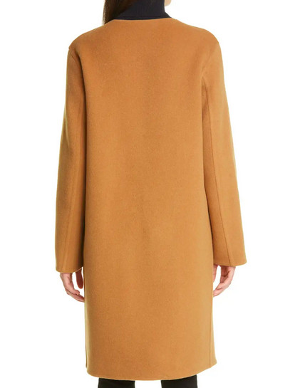 Burberry Women Tisbury Exploded Check Reversible Wool Coat Jacket Camel Sz 6 NWT image 4