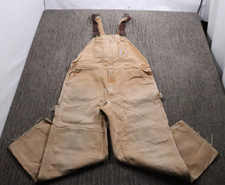Carhartt Y2K Vintage Thrashed Overalls Men's 40x30 Canvas Workwear Double Knee