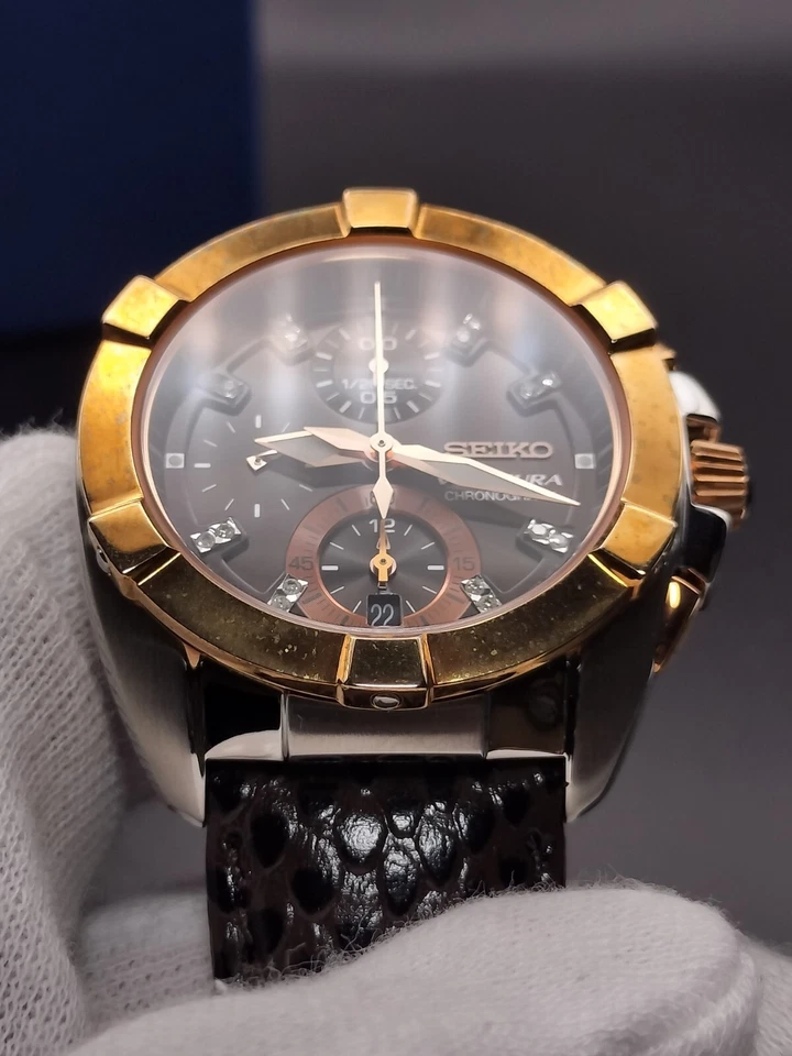 Mint condition SEIKO Velatura Diamond Quartz 7T92 0KS0 Men's Watch Working - image 2 of 4