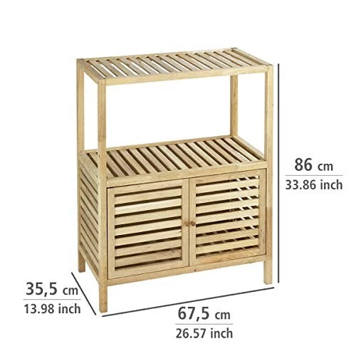 (TG. 88 x 39 x 10,5 cm) Wenko 20353100, Mobile a scaffali bagno con 2 ante Norwa - Immagine 4 di 4