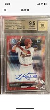 2017 Bowman Chrome Zach Kirtley /5 Red Wave Autograph Auto BGS 9.5/10 Refractor