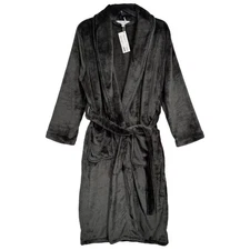 NEW The Company Store Plush Robe Size Small Spa Dark Gray Soft Fleece Relaxed