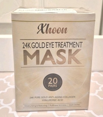 Xhoon 24K Pure Gold Under Eye Patches-20 Pack Mask Amino Acid 20 Pairs NEW