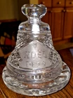 Vintage Mint Cond Waterford Crystal NOEL 1977 Christmas Bell with a Crystal Base