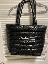 MAC COSMETICS Black Puffer Tote Bag  Please Read Info   BRAND-NEW 100 AUTHENTIC