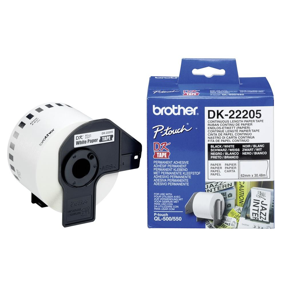 BROTHER DK22205 Endlosetiketten Papier weiss fuer QL550 4290₽