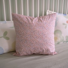 Pink Floral Throw Pillow Covers Set of 2 Cotton Farmhouse Cottage 18x18 in