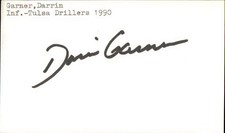 Darrin Garner Signed 3x5 Index Card Cut Drillers Autograph Den