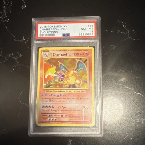 Pokémon Charizard Holo Rare Evolutions 11/108 PSA 8 2016 Flame 150 HP