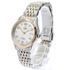 TUDOR 1926 91351 28mm SS/RG Silver Dial Automatic Date Watch #C212 2