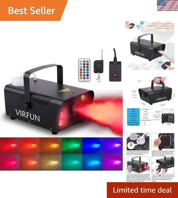 Efficient Fog Machine with 12 LED Effects   Wireless Control & Safety Features
