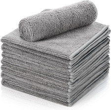 Honeydak 8 Pack Microfiber Record Cleaning Cloth, 12" x Reuseable Gray