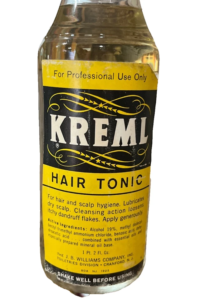 Botella de vidrio tónico para el cabello KREML vintage años 50 peluquería salón Foto 2 de 4
