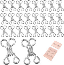 100 Set Sewing Hooks  Eyes Metal Closure Bra Hook Replacement for Clothes DIY