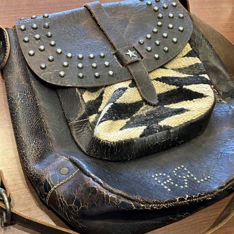 RRL Double RL Ralph Lauren Studs Brown Leather Messenger Shoulder