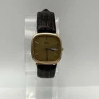 Vintage Seiko 6533-5059 Quartz Square Gold Tone Day/Date Men's Dress Watch 30mm