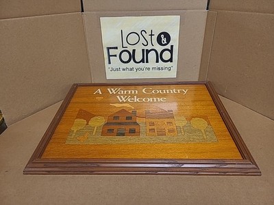Vintage Figi Graphics A Warm Country Welcome Wood Sign 13 1/2 X 17 1/2