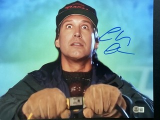 Chevy Chase Signed 11x14 Christmas Vacation Color Photo AUTO BAS Beckett