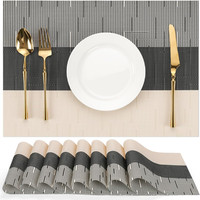 Tischsets Abwaschbar 8Er Set, Platzsets Abwaschbar PVC HitzebestäNdig Tischset O