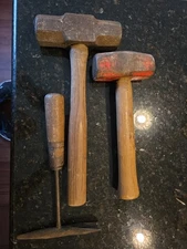 Vintage Atha 4 lb Sledge Hammer Head Horse Shoe Logo slag auto 3 hammer lot