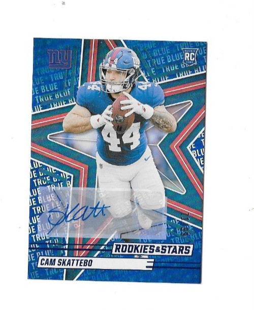 2025 Panini Rookies and Stars Cam Skattebo RC AUTO TRUE BLUE #71/99