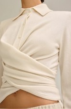 Scanlan Theodore cashmere shoulder pad shirt, size XS, RRP $500