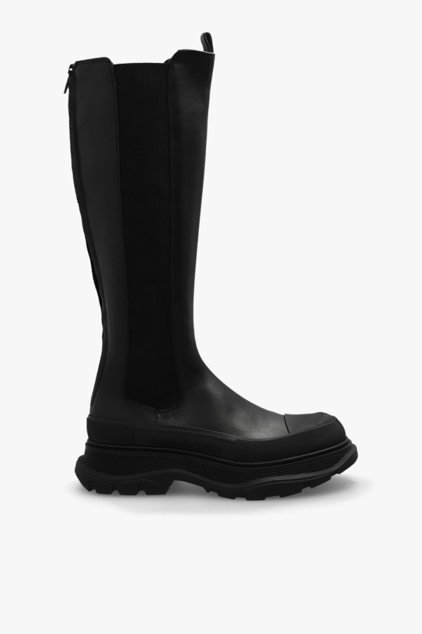 Alexander McQueen - Women - Leather knee-high boots - Black 142490₽
