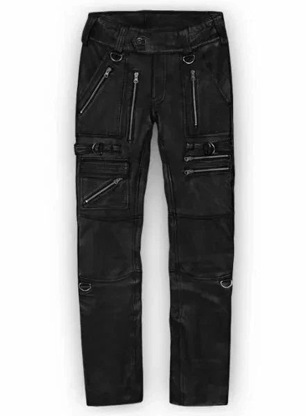 Men's Black Leather Pant Genuine Lambskin Leather Super Stylish Zipper Biker