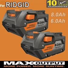 6.0Ah R840087 For RIDGID 18V Lithium-Ion MAX  8.0 Ah Tool Battery Rigid R840085