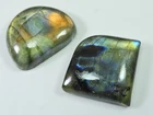 120Cts Labradorite 2Pcs fancy Multi Cabochon Loose Natural Gemstone 30-36MM