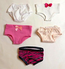 18" Doll Clothing - 5 Pair of Underwear - Pink, White, More Fits American Girl