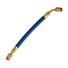 Appion MH380001BAB MegaFlow 3/8in Hose - 1 ft (1/4FL to 1/4FL-45°) Blue