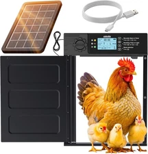 Okkobi Solar Powered Automatic Chicken Coop Door w/Remote Control & LCD (NEW)